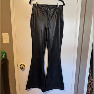 Faux Leather Flare Pants Size Medium